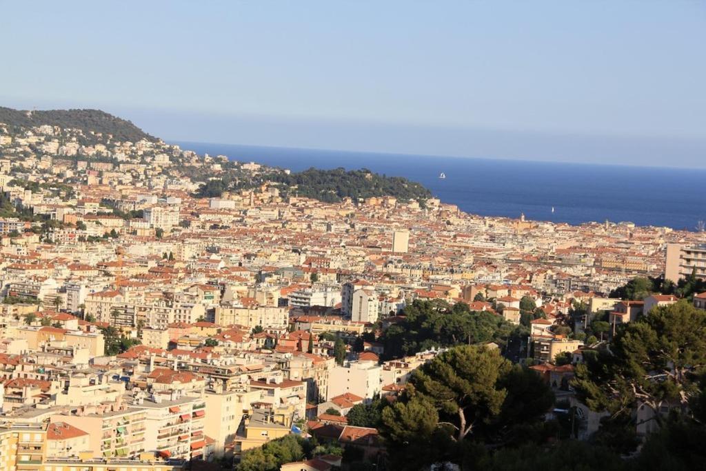 Babylone - Appartement Vue Panoramique Avec Piscine Pour 6 Personnes A Nice Quartier Pessicart Kültér fotó
